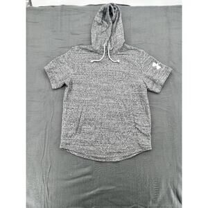 Under Armour Short Sleeve Hoodie Men’s Medium Heather Gray Cotton Polyester